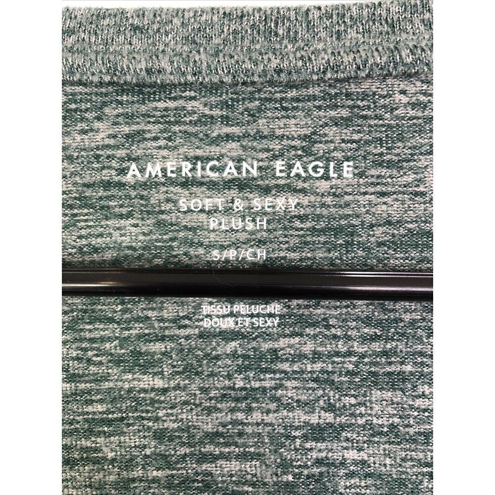 American Eagle Top Womens S Soft Sexy Plush Long Sleeve Green Cozy V Neck - Picture 4 of 6